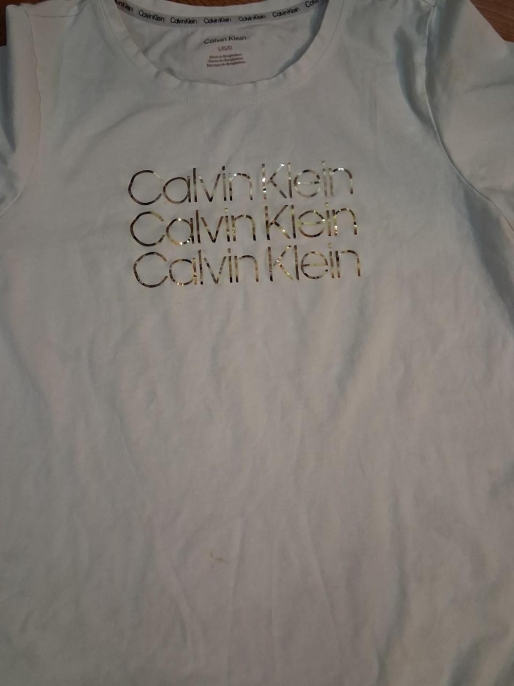 Calvin Klein White Tee with Gold Foil Logo T-shirt
